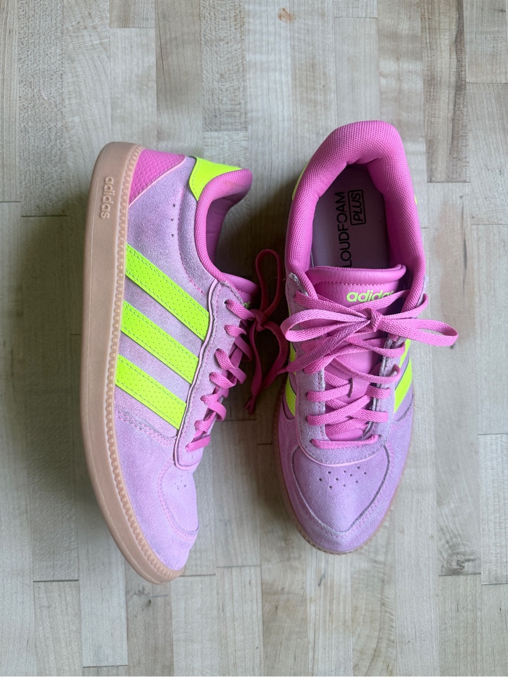 adidas Pink & Neon Yellow Women’s Low-Top Sneakers